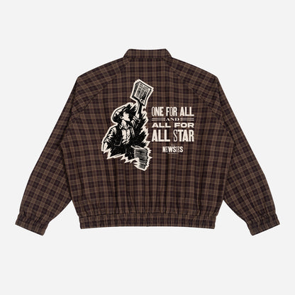 One for All, and All for All Star - Unisex Plaid Full-Zip Track Jacket